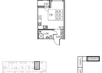 Продаю 1-комнатную квартиру, 27.1 м2, Санкт-Петербург, Михайловская дорога, 16к3