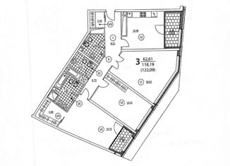 3-комнатная квартира на продажу, 128.2 м2, Москва, ЖК Призма, улица Обручева, 3