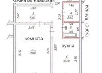 Продам 1-ком. квартиру, 45 м2, Чебоксары, Московский проспект, 14