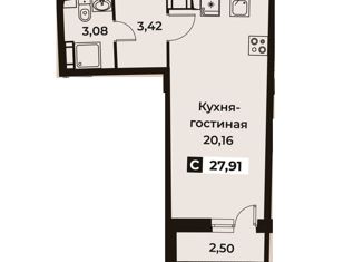 Продажа квартиры студии, 27.9 м2, Мурино, Екатерининская улица, 30