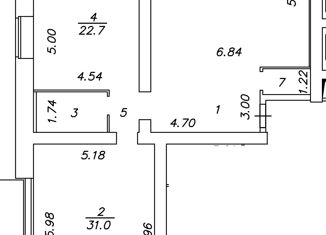 Продаю 3-ком. квартиру, 118.2 м2, Вологда, Пригородная улица, 16Б, 5-й микрорайон