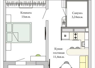 Продажа однокомнатной квартиры, 35.4 м2, Ульяновск, бульвар Знаний, 2, Засвияжский район