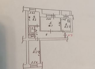 Продам трехкомнатную квартиру, 60.5 м2, Вологда, улица Маршала Конева, 22