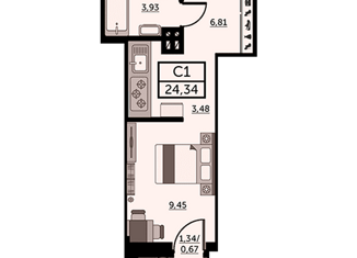 Продам квартиру студию, 25 м2, Ростов-на-Дону, Красноармейская улица, 157Вс1, ЖК Рубин