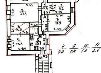 5-ком. квартира на продажу, 92.6 м2, Санкт-Петербург, Большой проспект Васильевского острова, 64/5, муниципальный округ № 7