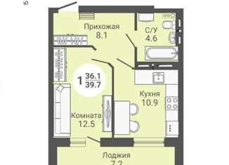 Продаю 1-комнатную квартиру, 39.7 м2, Новосибирск, улица Петухова, 168с2, ЖК На Петухова