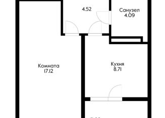 Однокомнатная квартира на продажу, 35 м2, Краснодарский край, улица Красных Партизан, 4/15