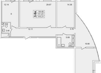 Продам 4-ком. квартиру, 115.9 м2, Санкт-Петербург, проспект Просвещения, 43, метро Проспект Просвещения