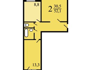 Продажа 2-комнатной квартиры, 52 м2, Москва, Федеративный проспект, 8к1, район Перово
