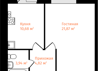 Продаю 1-комнатную квартиру, 44.57 м2, Ярославль, ЖК Норские Резиденции