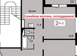 Продаю двухкомнатную квартиру, 60.9 м2, Красноярск, жилой комплекс КБС. Берег, 1, ЖК КБС. Берег