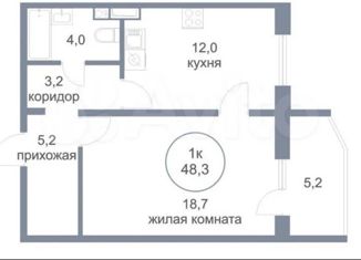 Продаю 1-комнатную квартиру, 48.3 м2, посёлок городского типа Белый Яр, улица Единства, 10