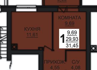 Продаю однокомнатную квартиру, 31.7 м2, Ивановская область, деревня Дерябиха, 81