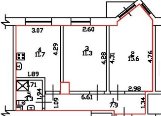 Продам 2-комнатную квартиру, 49.8 м2, Тосно, улица Максима Горького, 2