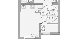 Продам квартиру студию, 25.37 м2, деревня Ветошниково