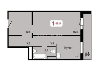 Продается 1-комнатная квартира, 46 м2, Красноярск, ЖК КБС. Берег, жилой комплекс КБС. Берег, 1