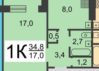 Продается 1-комнатная квартира, 33.2 м2, Нижний Новгород, улица Карла Маркса, 6, метро Стрелка