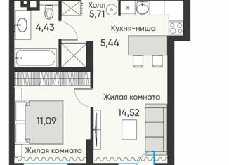 2-комнатная квартира на продажу, 42 м2, Новосибирск, площадь Райсовета, 14, площадь Райсовета