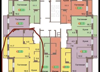 Продается 3-комнатная квартира, 85.4 м2, Красноярск, улица Калинина, 179, ЖК Глобус