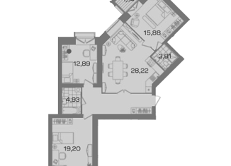 Продается трехкомнатная квартира, 103.63 м2, Санкт-Петербург, Лиственная улица, 20к2