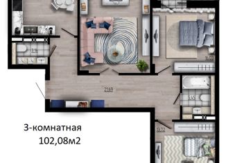 Продаю 3-комнатную квартиру, 102.08 м2, Красноярск, Советский район, улица Петра Подзолкова, 6