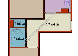 Двухкомнатная квартира на продажу, 58 м2, Шлиссельбург, улица Чекалова, 47