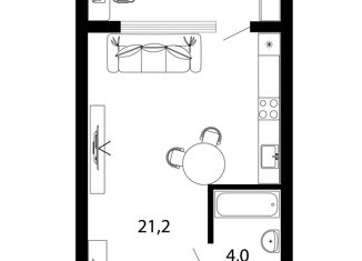 Продаю квартиру студию, 25 м2, Краснодарский край, Северная улица, 54