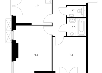 Продается двухкомнатная квартира, 52.8 м2, Москва, ЖК Холланд Парк