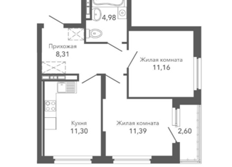 Продается 2-ком. квартира, 49.74 м2, Верхняя Пышма, улица Сапожникова, 3А