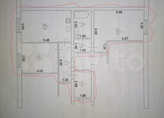 Продаю 2-комнатную квартиру, 71.7 м2, Шахты, улица Ворошилова, 49
