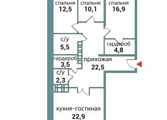 Продается 2-комнатная квартира, 104.6 м2, Самара, метро Спортивная, 4-й проезд, 67А