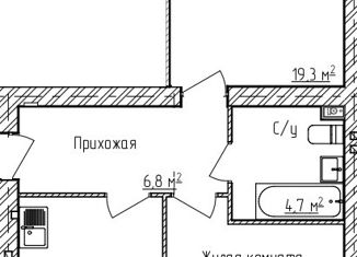 Продаю двухкомнатную квартиру, 55.9 м2, деревня Карабиха, Московское шоссе, 64