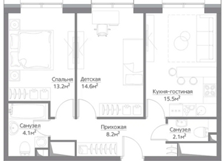 Продажа 3-комнатной квартиры, 61.5 м2, Москва, улица Дыбенко, 7/1, ЖК Дискавери Парк