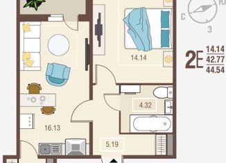 Продам 1-комнатную квартиру, 44.54 м2, село Новая Усмань, Алмазная улица, 5