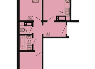 Продаю 2-комнатную квартиру, 61 м2, Челябинск, улица Университетская Набережная, 8, ЖК Спортивный