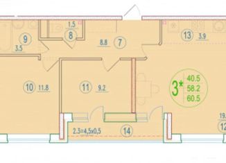Продается 3-ком. квартира, 60 м2, Ростов-на-Дону, ЖК Западная Резиденция