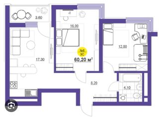 Продается двухкомнатная квартира, 60.6 м2, Екатеринбург, улица Белинского, 163Б, ЖК ITower