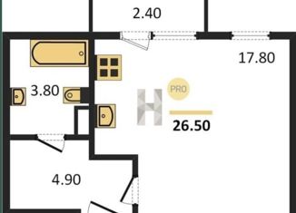 Квартира на продажу студия, 26.5 м2, Сертолово, ЖК Новое Сертолово, улица Мира, 11к14