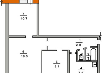 Продается 3-комнатная квартира, 53 м2, Ижевск, Красногеройская улица, 103, Центральный жилой район