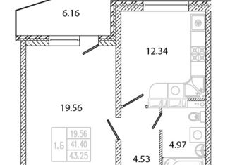 Продаю 1-комнатную квартиру, 43.25 м2, Краснодар, Ленинский переулок, 20/1к10, Ленинский переулок