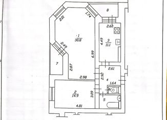 Продаю 2-комнатную квартиру, 67.7 м2, Татарстан, Чистопольская улица, 85А