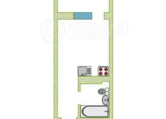 Продам квартиру студию, 18.9 м2, Тюменская область, улица Новосёлов, 113