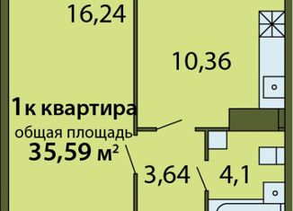 Продается 1-комнатная квартира, 35 м2, деревня Родина, Владимирская улица, 12