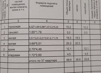 Продаю двухкомнатную квартиру, 68.8 м2, Бобров, улица имени Зои Космодемьянской, 132