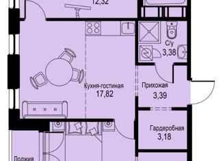 2-ком. квартира на продажу, 58.3 м2, Ленинградская область, Солнечная улица, 2