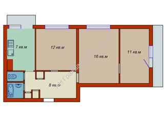 3-комнатная квартира на продажу, 60 м2, Санкт-Петербург, Пискарёвский проспект, 50к2, Пискарёвский проспект