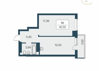 Продам 1-ком. квартиру, 44.3 м2, Новосибирск, улица Зорге, 229/3, ЖК Времена года