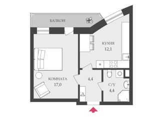 Продажа однокомнатной квартиры, 37.9 м2, Санкт-Петербург, муниципальный округ Чкаловское, Ждановская улица, 10