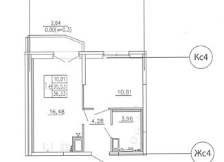 Продам 1-ком. квартиру, 35.4 м2, Мурино, Петровский бульвар, 6к2, ЖК Территория