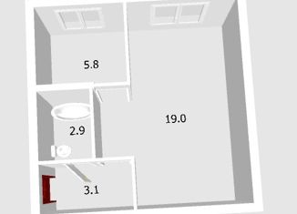 1-комнатная квартира на продажу, 30.8 м2, Уфа, Борисоглебская улица, 30/2, жилой район Черниковка